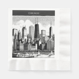 Guardanapo De Papel Chicago Black White