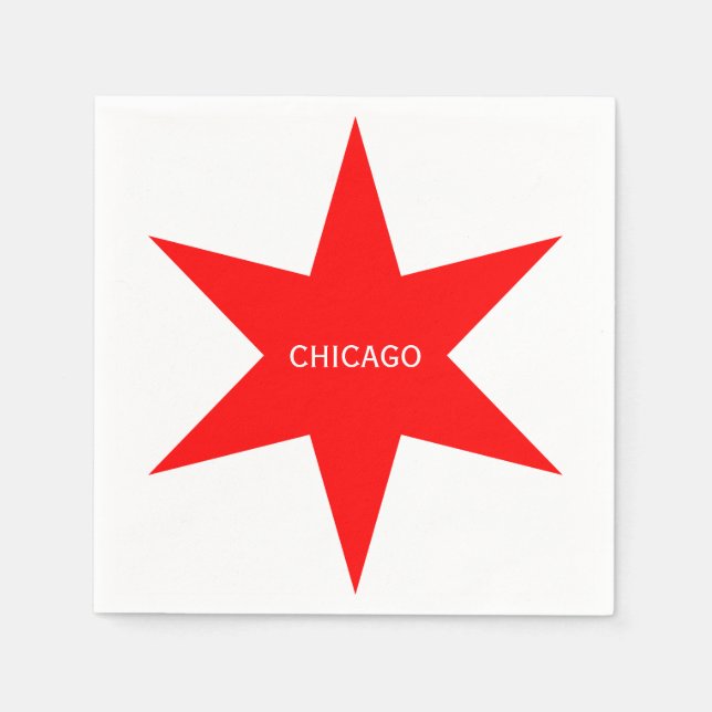 Guardanapo De Papel "CHICAGO" - Estrela Vermelha de 6 Pontas de Chicag (Frente)