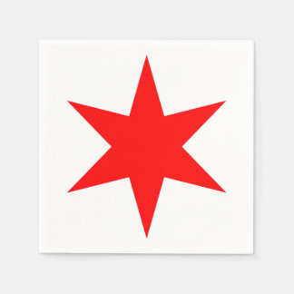 Guardanapo De Papel Chicago Flag Red 6 Pointed Star