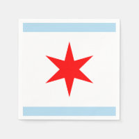 Chicago Flag Red Star Blue Stripes City