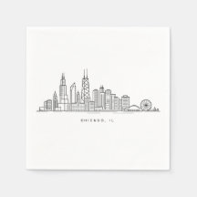 Chicago IL Cityscape Illustration