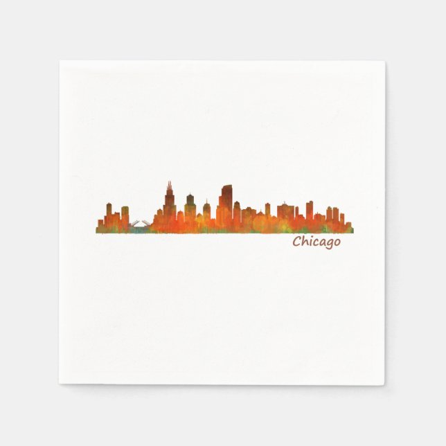 Guardanapo De Papel chicago Illinois US city skyline v01 (Frente)