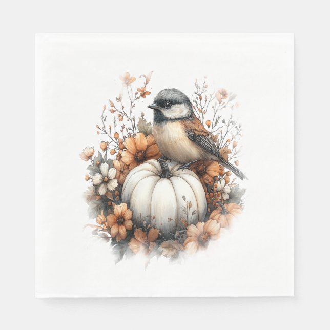 Guardanapo De Papel Chickadee Shirt Country Pumpkin (Frente)