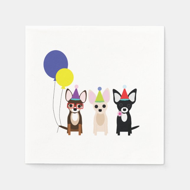 Guardanapo De Papel Chihuahua Birthday Napkins (Frente)