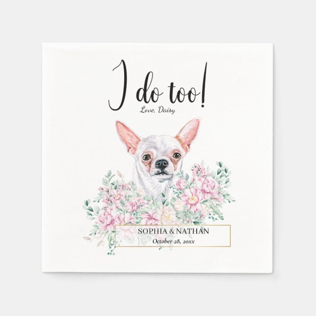 Guardanapo De Papel Chihuahua Dog Casamento Cocktail Napkins (Frente)