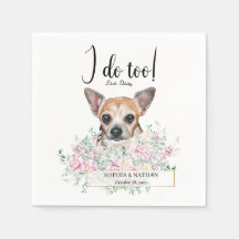 Chihuahua Dog Casamento Cocktail Napkins