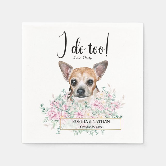 Guardanapo De Papel Chihuahua Dog Casamento Cocktail Napkins (Frente)