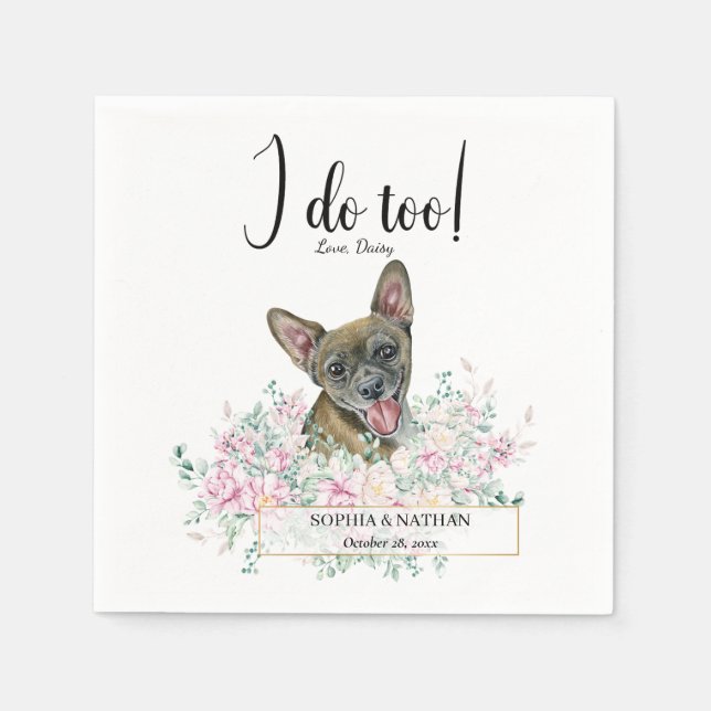 Guardanapo De Papel Chihuahua Dog Casamento Cocktail Napkins (Frente)