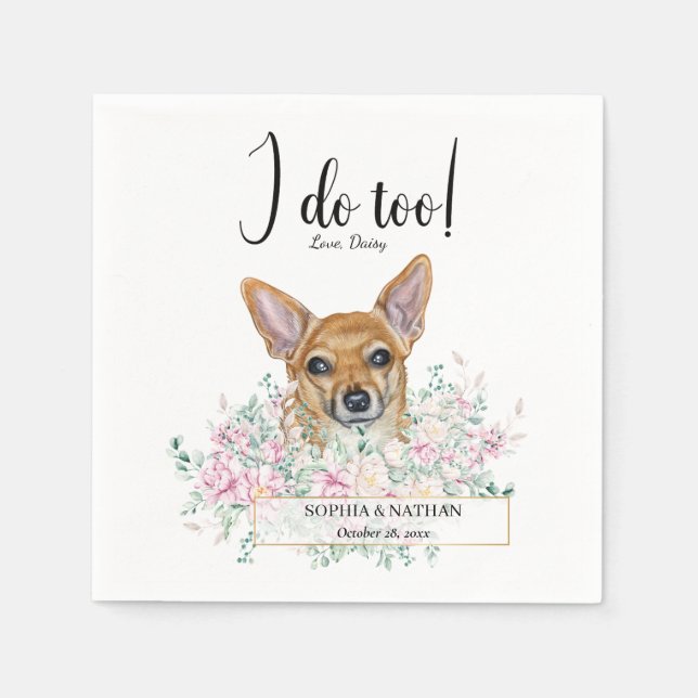 Guardanapo De Papel Chihuahua Dog Casamento Cocktail Napkins (Frente)