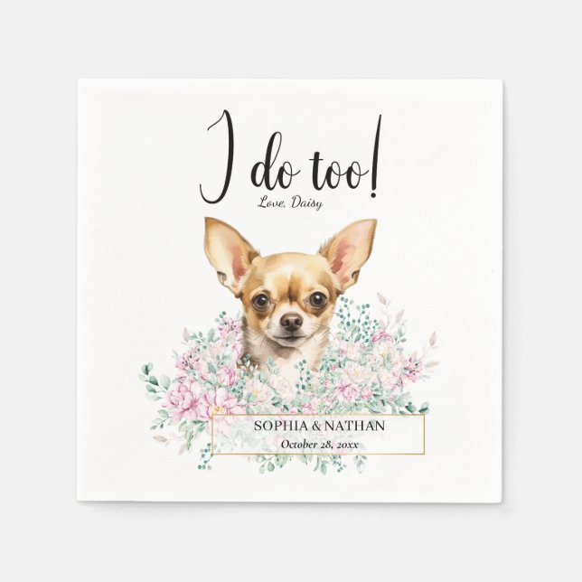 Guardanapo De Papel Chihuahua Dog Casamento Cocktail Napkins (Frente)