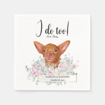 Chihuahua Dog Casamento Cocktail Napkins