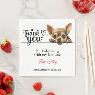 Guardanapo De Papel Chihuahua Wedding Obrigado