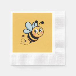 Guardanapo De Papel Child-Friendly Bee Mascot with Dotted Trail