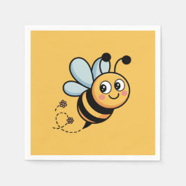 Guardanapo De Papel Child-Friendly Bee Mascot with Dotted Trail