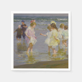 Guardanapo De Papel Children Wading on the Beach (por E.H. Potthast)