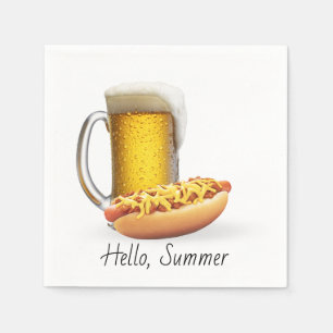 Guardanapo De Papel Chili Hot Dog e Cerveja em Branco