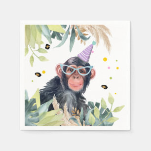 Guardanapo De Papel Chimpanzé Animais do Partido dos Macacos Aniversár