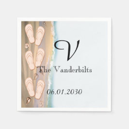 Guardanapo De Papel Chinelos do Casamento de Praia