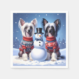 Guardanapo De Papel Chinese Crested & Snowman