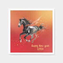 Guardanapo De Papel Chinese New Year 2026 Horse Ink New Year Party