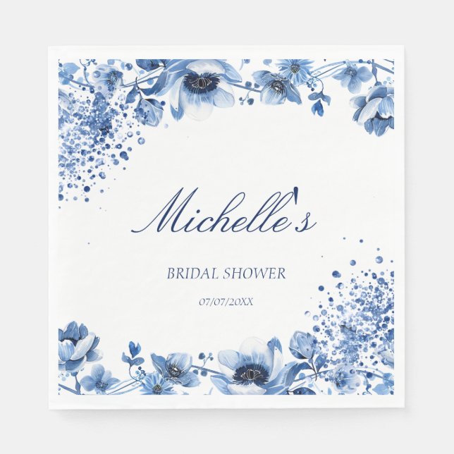 Guardanapo De Papel Chinoiserie Asiática Light Blue Bridgerton (Frente)