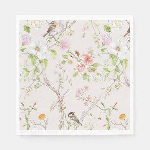 Guardanapo De Papel Chinoiserie Floral Rosa