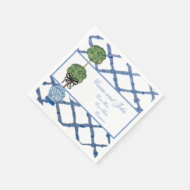 Guardanapo De Papel Chinoiserie pintada à mão Ginger Jar Jars (Canto)