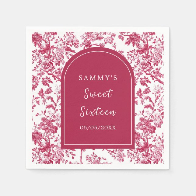 Guardanapo De Papel Chinoiserie, rosa, antiga, doce, dezesseis (Frente)