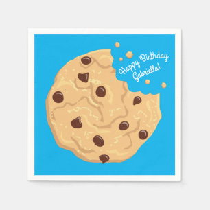 Guardanapo De Papel Chip Cookies primeiro aniversario Festa Azul