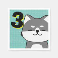 Chipset Shiba Inu Cuppy de aniversário de 3 anos