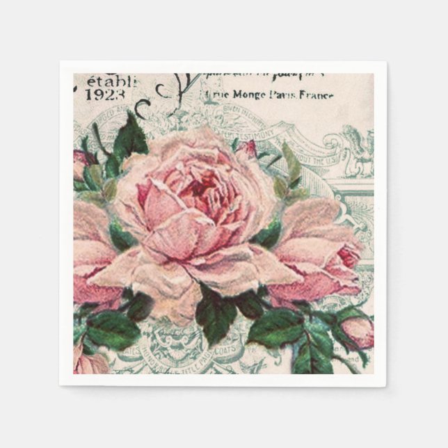 Guardanapo De Papel chique, dissociação, vitoriano, chic francês, pa (Frente)