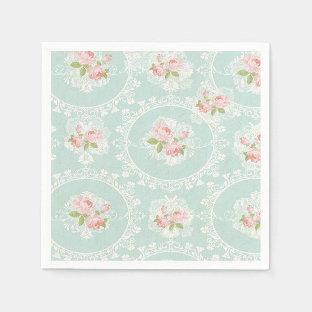 Guardanapo De Papel Chique Mint & Pink Coctail Napkins (Frente)
