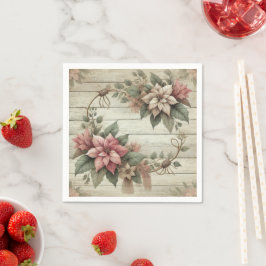 Guardanapo De Papel Chique Poinsettia Garland Decoupage Napkins