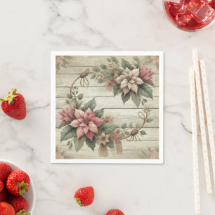 Guardanapo De Papel Chique Poinsettia Garland Decoupage Napkins