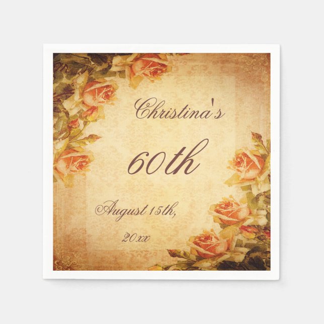 Guardanapo De Papel Chique Vintage Damask Peach Serviços (Frente)