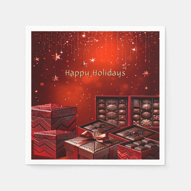 Guardanapo De Papel Chocolate Candy Holiday Napkin (Frente)