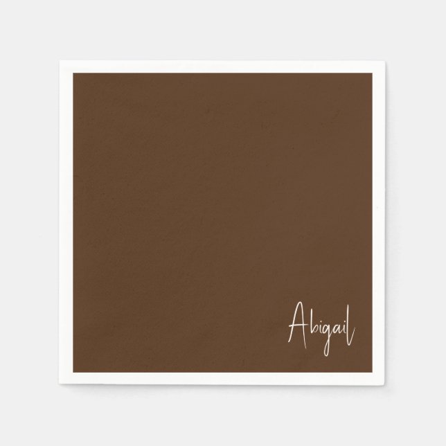 Guardanapo De Papel Chocolate Castanho Chá Personalizado Coquetel (Frente)