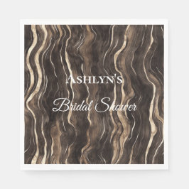 Guardanapo De Papel Chocolate Dourado Redemoinhos Florais Festa de Noi