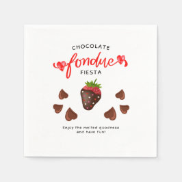 Guardanapo De Papel Chocolate Fondue Fiesta Strawberry Hearthday