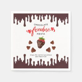 Guardanapo De Papel Chocolate Fondue Fiesta Strawberry Hearthday