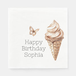 Guardanapo De Papel Chocolate Mocha Sorvete Cone Birthday