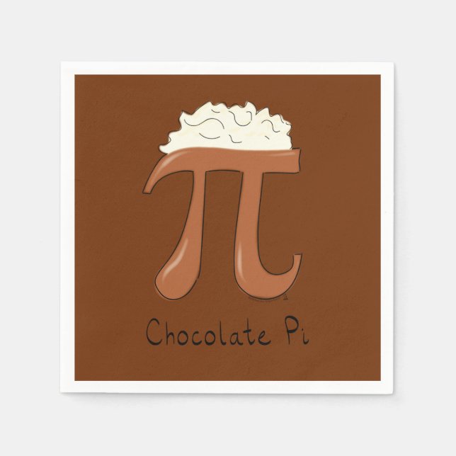 Guardanapo De Papel Chocolate Pi Cute Math Pi Day Party Napkins (Frente)
