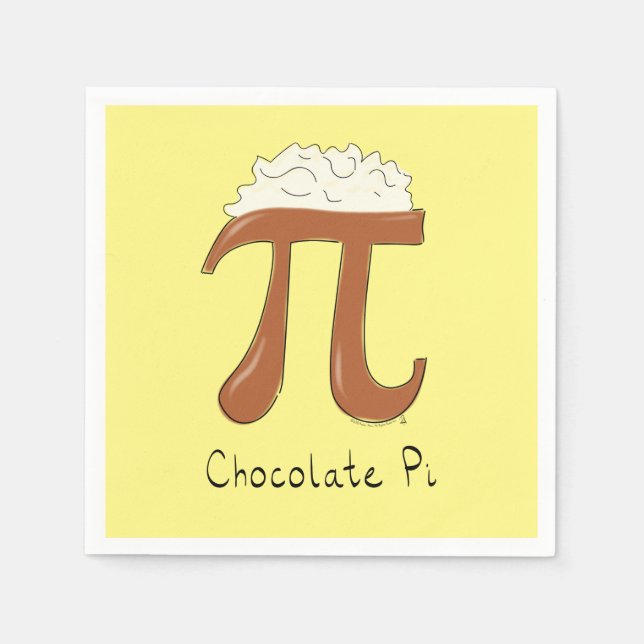 Guardanapo De Papel Chocolate Pi Cute Math Pi Day Party Napkins (Frente)