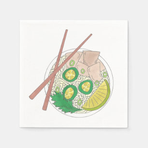 Guardanapo De Papel Chopsticks de macarrão de galinha Comida vietnamit