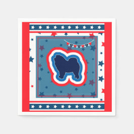 Guardanapo De Papel Chow Chow Patriótico Vermelho Branco E Azul 4 De J