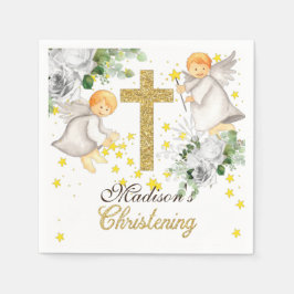 Guardanapo De Papel Christening Personalizado Gênero Neutro Napkins