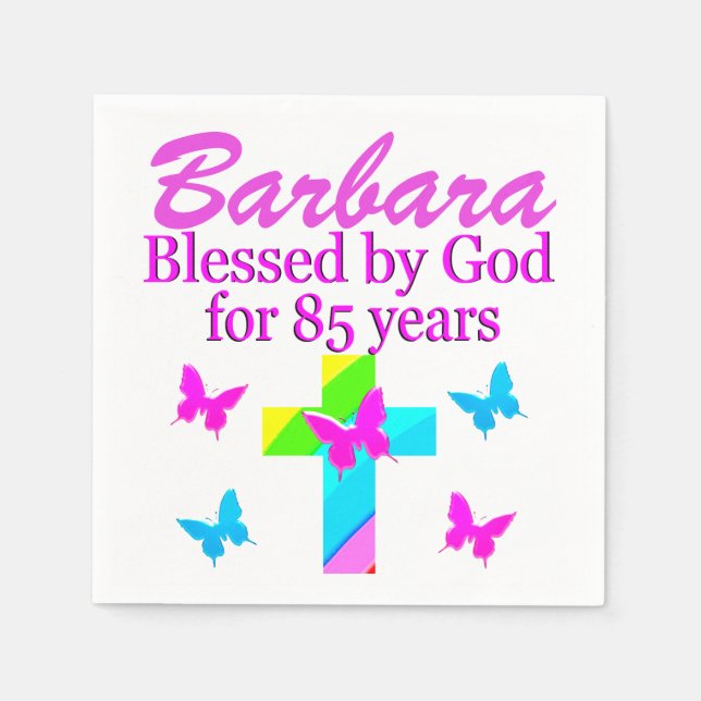 GUARDANAPO DE PAPEL CHRISTIAN 85º ANIVERSÁRIO PERSONALIZADO PARTY NAPK (Frente)