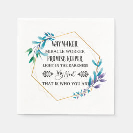 Guardanapo De Papel Christian Blue Floral Wreath