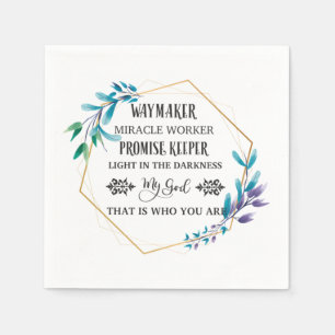 Guardanapo De Papel Christian Blue Floral Wreath
