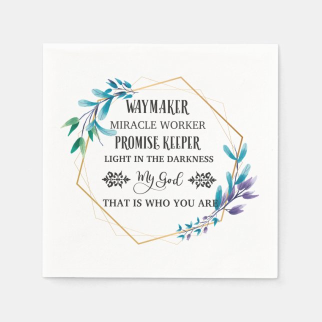 Guardanapo De Papel Christian Blue Floral Wreath (Frente)